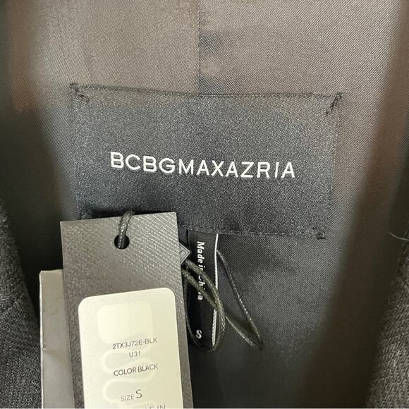 BCBGMaxAzria Black Herringbone Pattern Linen Blend Vest Lined NWT - Picture 8 of 9